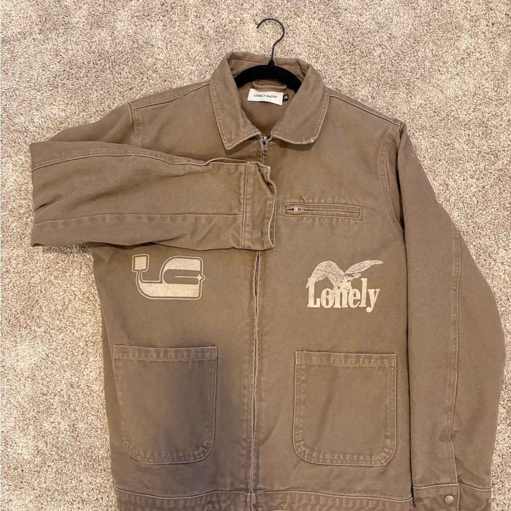 LONELY GHOST Brown Shirt Jacket